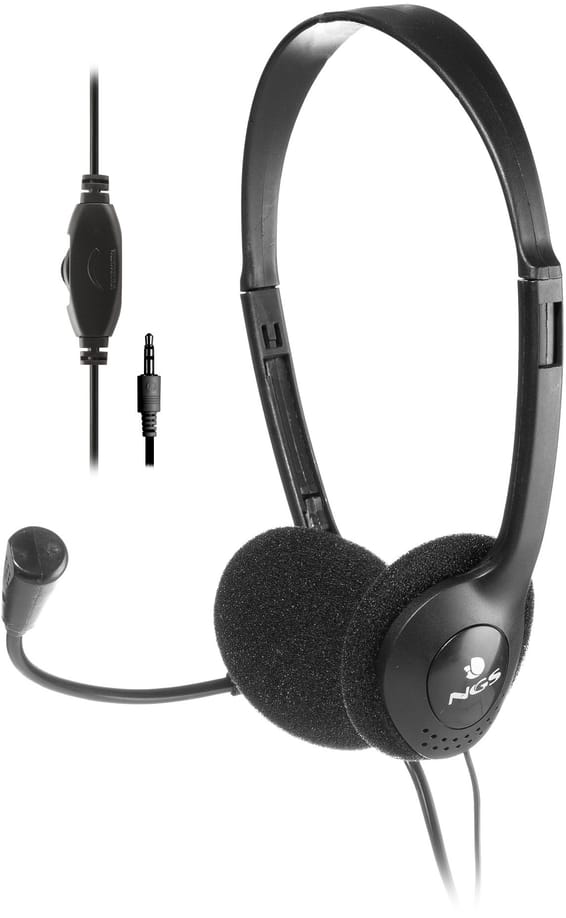 Casque-Micro de conversation NGS MS 103 PRO avec Microphone réglable - Jack 3,5 mm (MS103PRO)