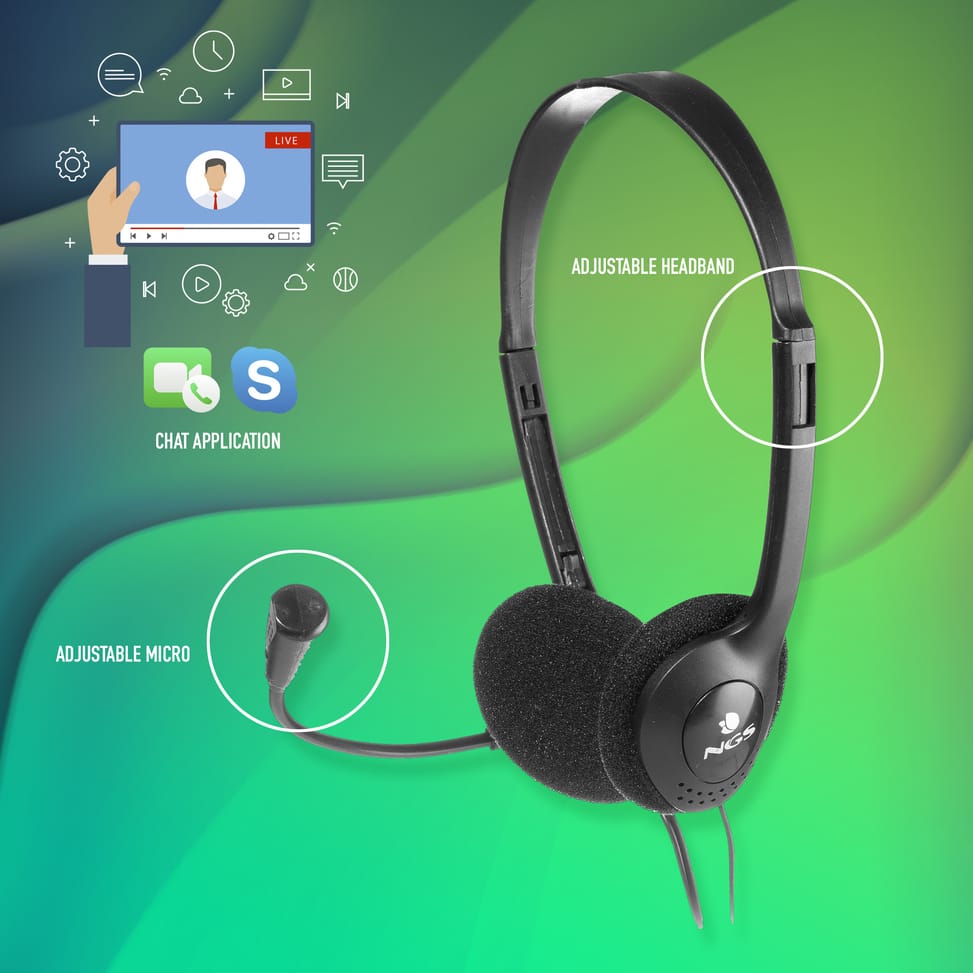 Casque-Micro de conversation NGS MS 103 PRO avec Microphone réglable (MS103PRO)