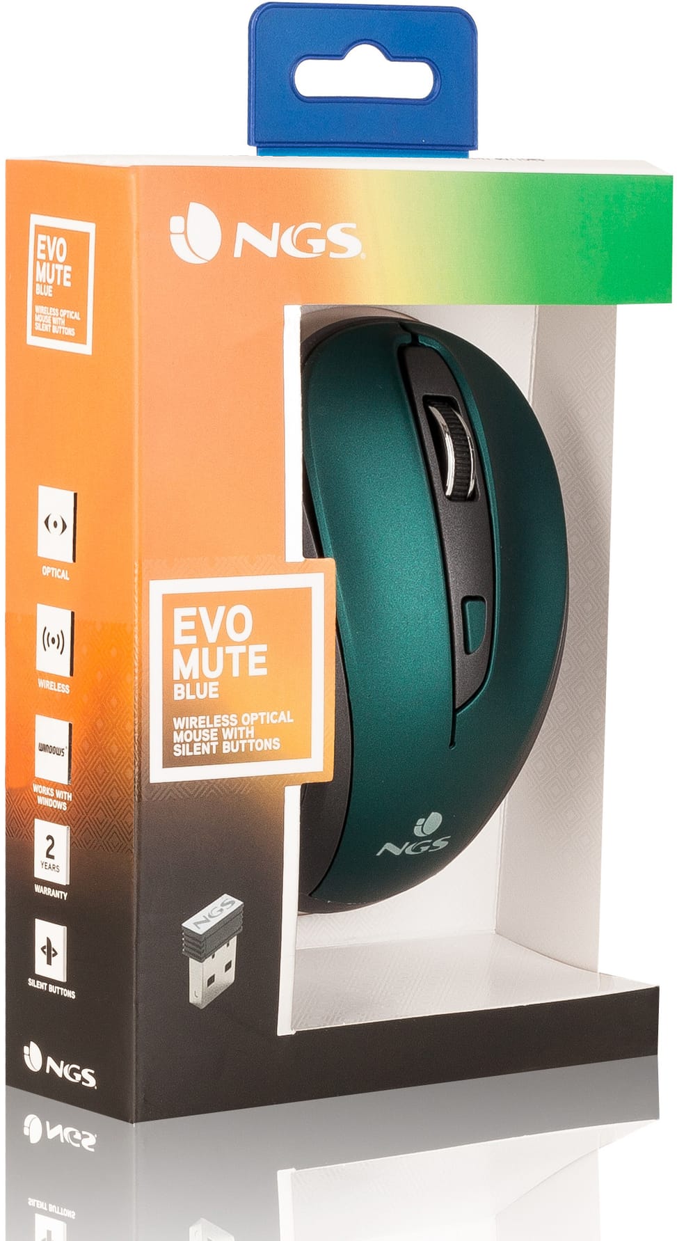 Souris sans fil NGS Evo Mute Bleue (EVOMUTEBLUE)