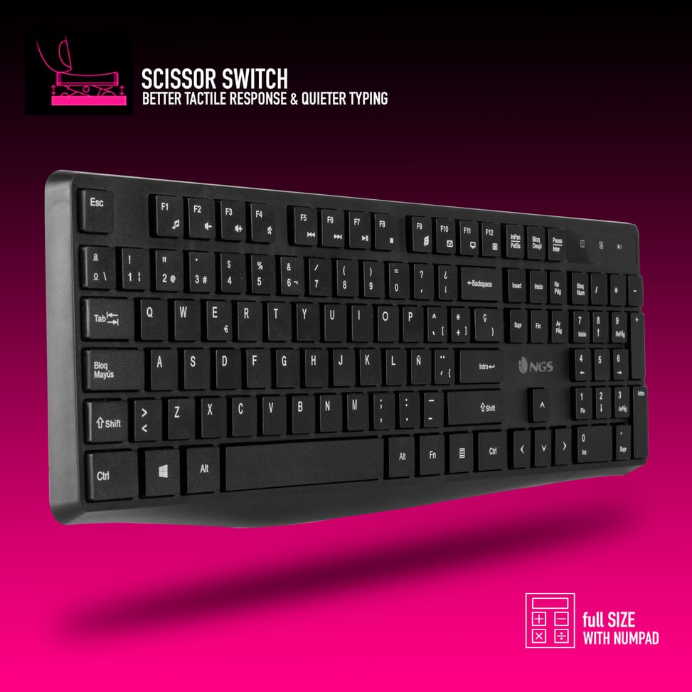 Pack Clavier/Souris sans fil NGS Allure (ALLUREKIT)