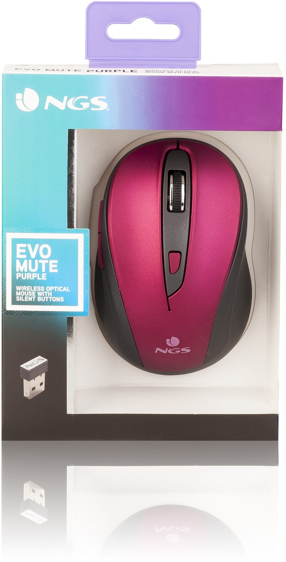 Souris sans fil NGS Evo Mute Violet (EVOMUTEPURPLE)