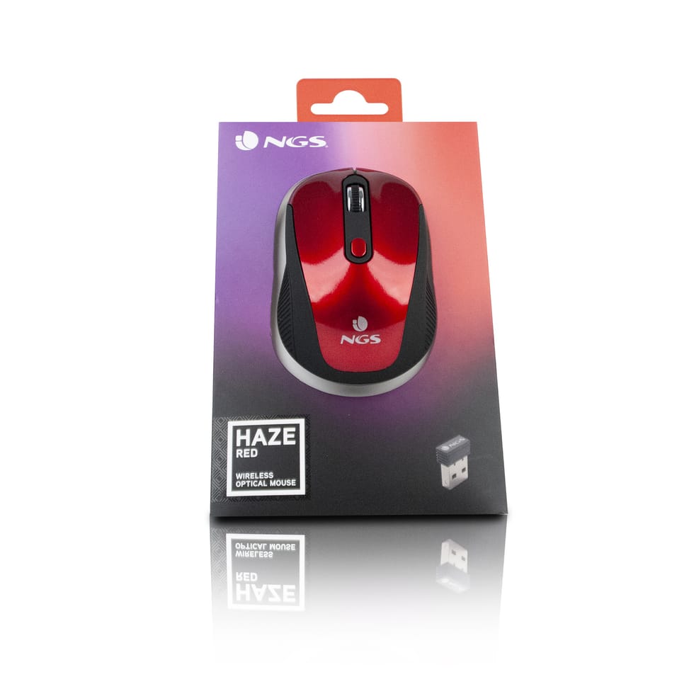 Souris sans fil NGS Haze Rouge avec nano-récepteur (HAZERED)