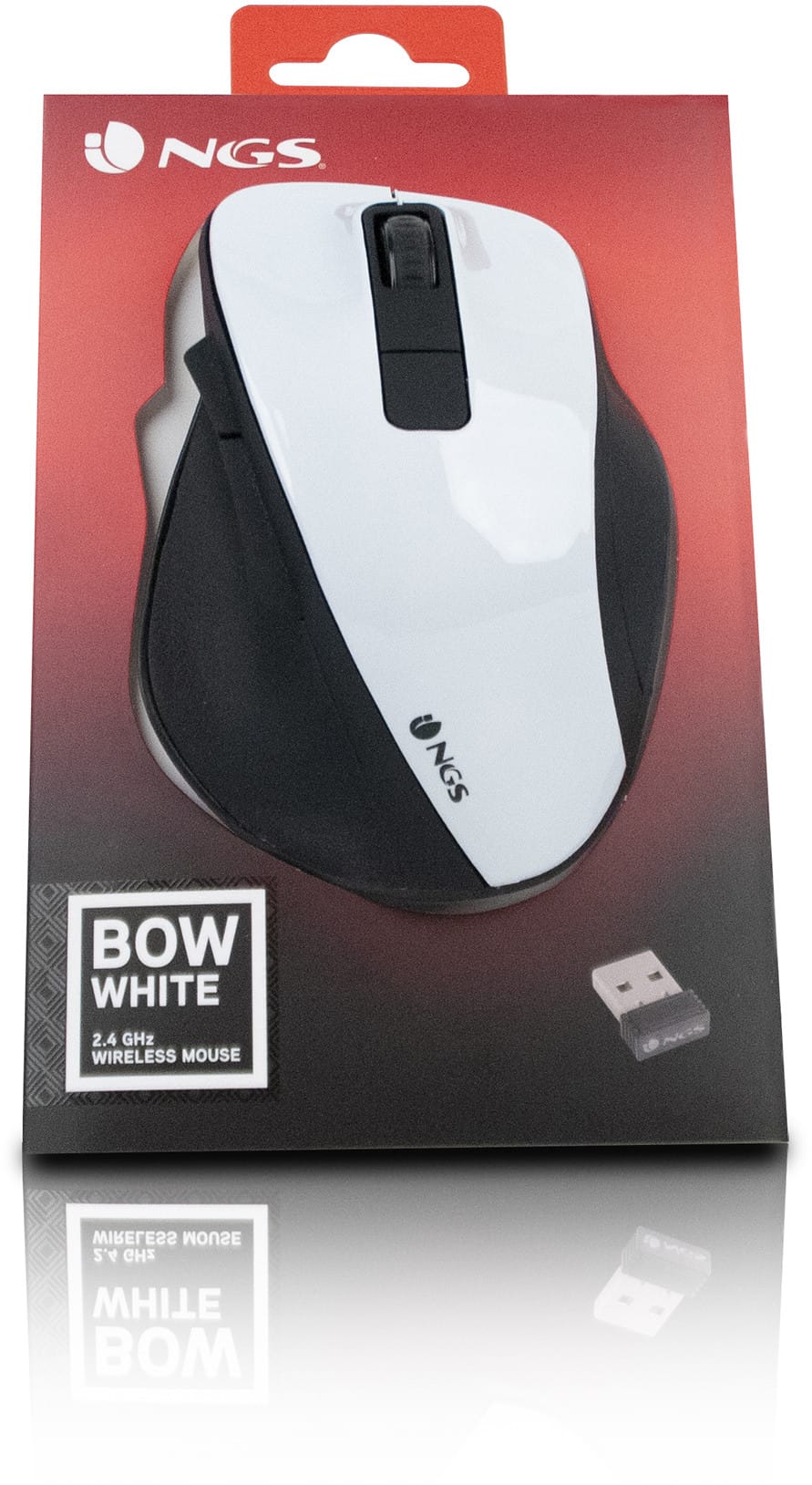 NGS OPTICAL WIRELESS MOUSE, ERGONOMIC, BIG SIZE (BOWWHITE)