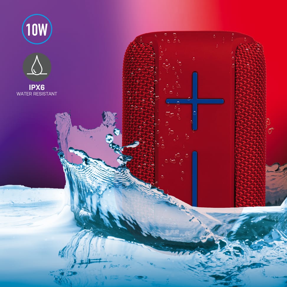 Enceinte Waterproof NGS Roller Coaster Rouge 10W (ROLLERCOASTERRED)