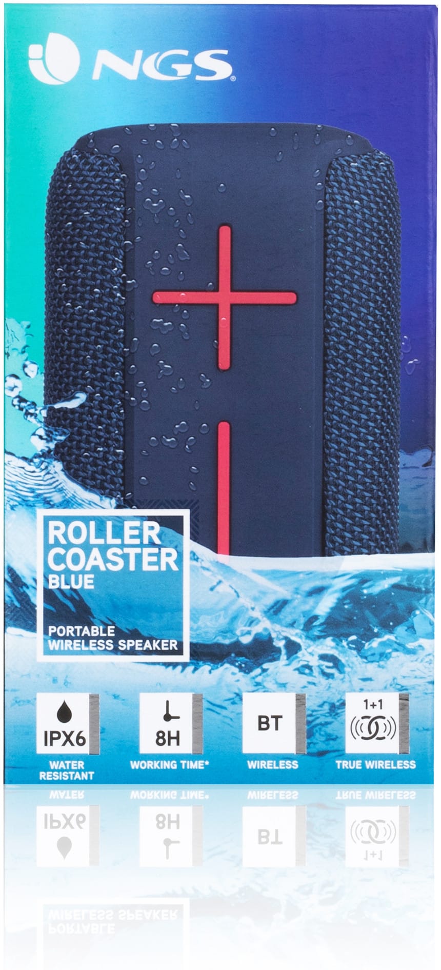 Enceinte Waterproof NGS Roller Coaster bleue 10W (ROLLERCOASTERBLUE)