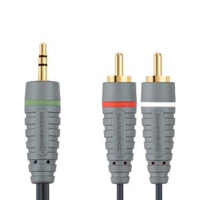Bandridge Câble audio portable (1x 3.5mm Male, 2x RCA Male) - 2 mètre (BAL3402)