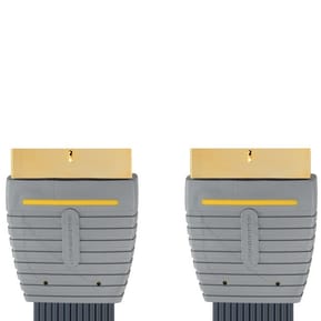 Bandridge Câble vidéo audio péritel plat SCART (1x SCART Male, 1x SCART Male) - 2 mètre (BVL7302)