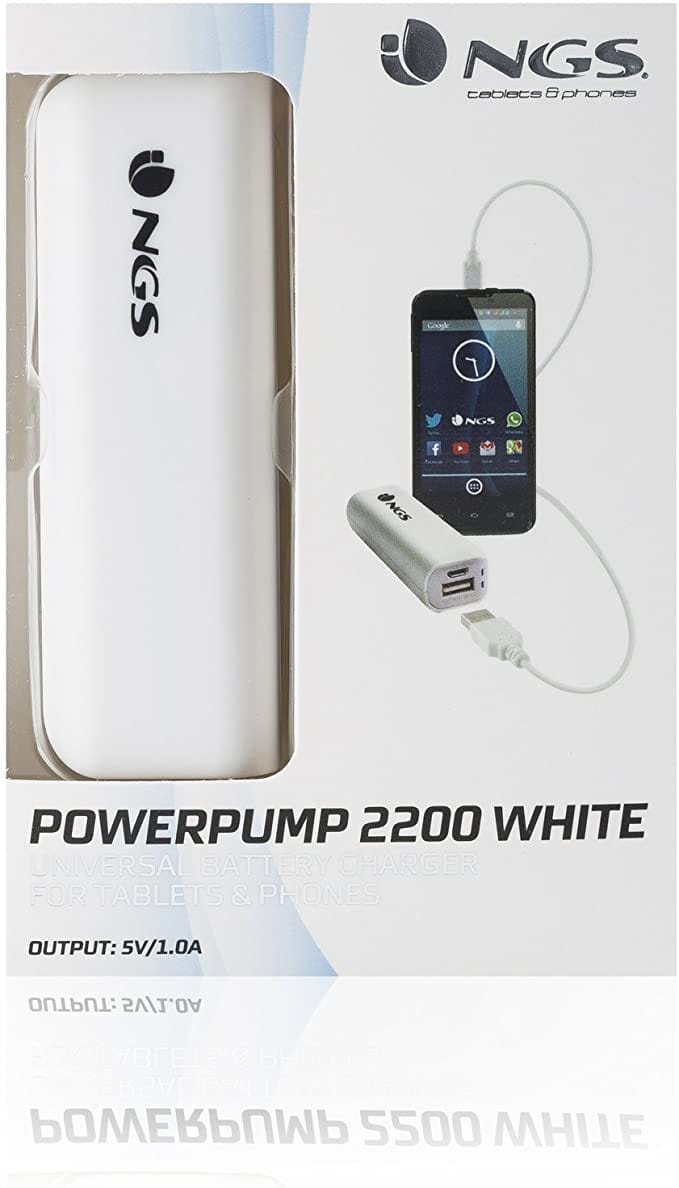 Batterie NGS Powerbank 2200 mAh (POWERPUMP2200WHITE)