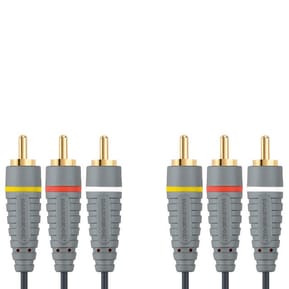Bandridge Câble Vidéo Stéréo (3x RCA Male, 3x RCA Male) - 2 mètre (BVL5302)