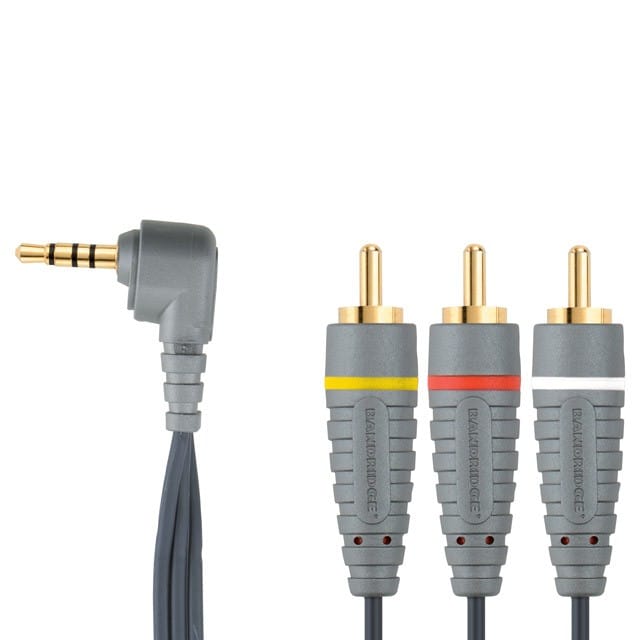 Bandridge Câble Vidéo Stéréo (1x 3.5mm AV Male, 3x RCA Male) - 2 mètre (BVL4202) — image 1
