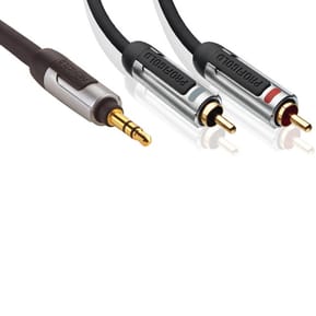 Bandridge Profigold Câble audio Stéréo (1x Jack 3.5 mm - 2x RCA Audio) - 2 mètre (PROA3402)