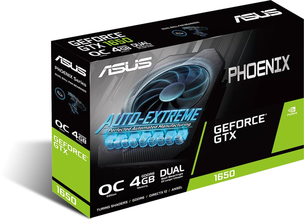 Carte graphique Asus Phoenix GeForce® GTX 1650 OC Edition PH-GTX1650-O4GD6-P (90YV0EZ1-M0NA00)