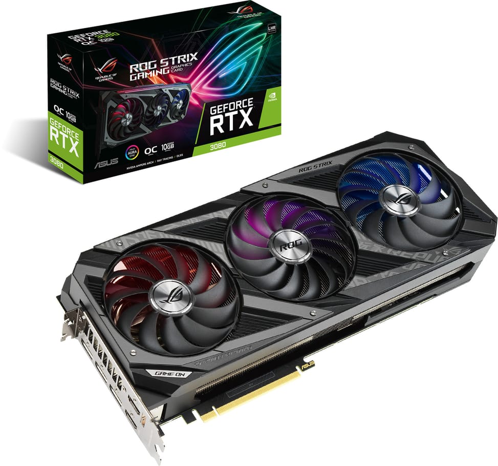 Carte graphique Asus ROG-STRIX-RTX3080-O10G-V2-GAMING (90YV0FA7-M0NM00)