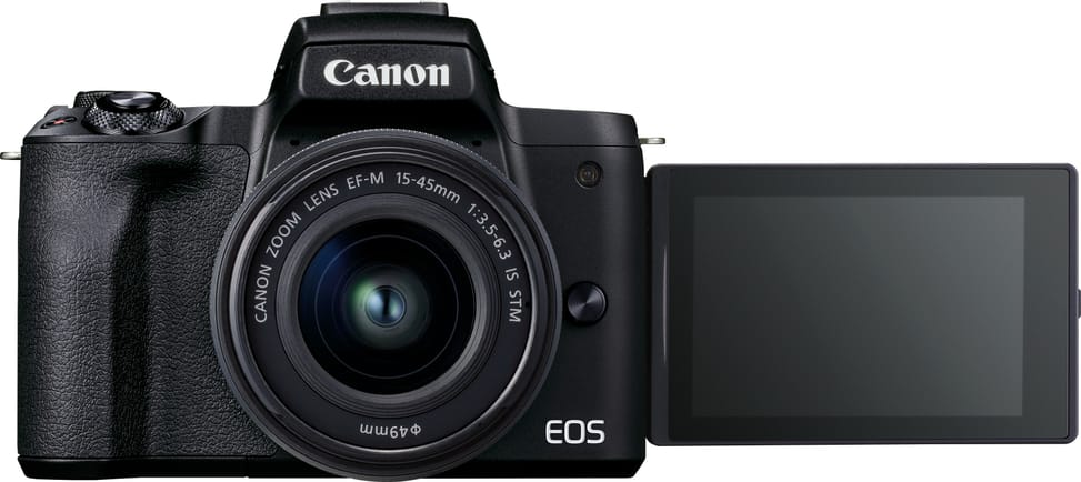 Appareil photo hybride Canon EOS M50 Mark II noir + objectif EF-M 15-45mm f/3.5-6.3 IS STM graphite (4728C007AA)