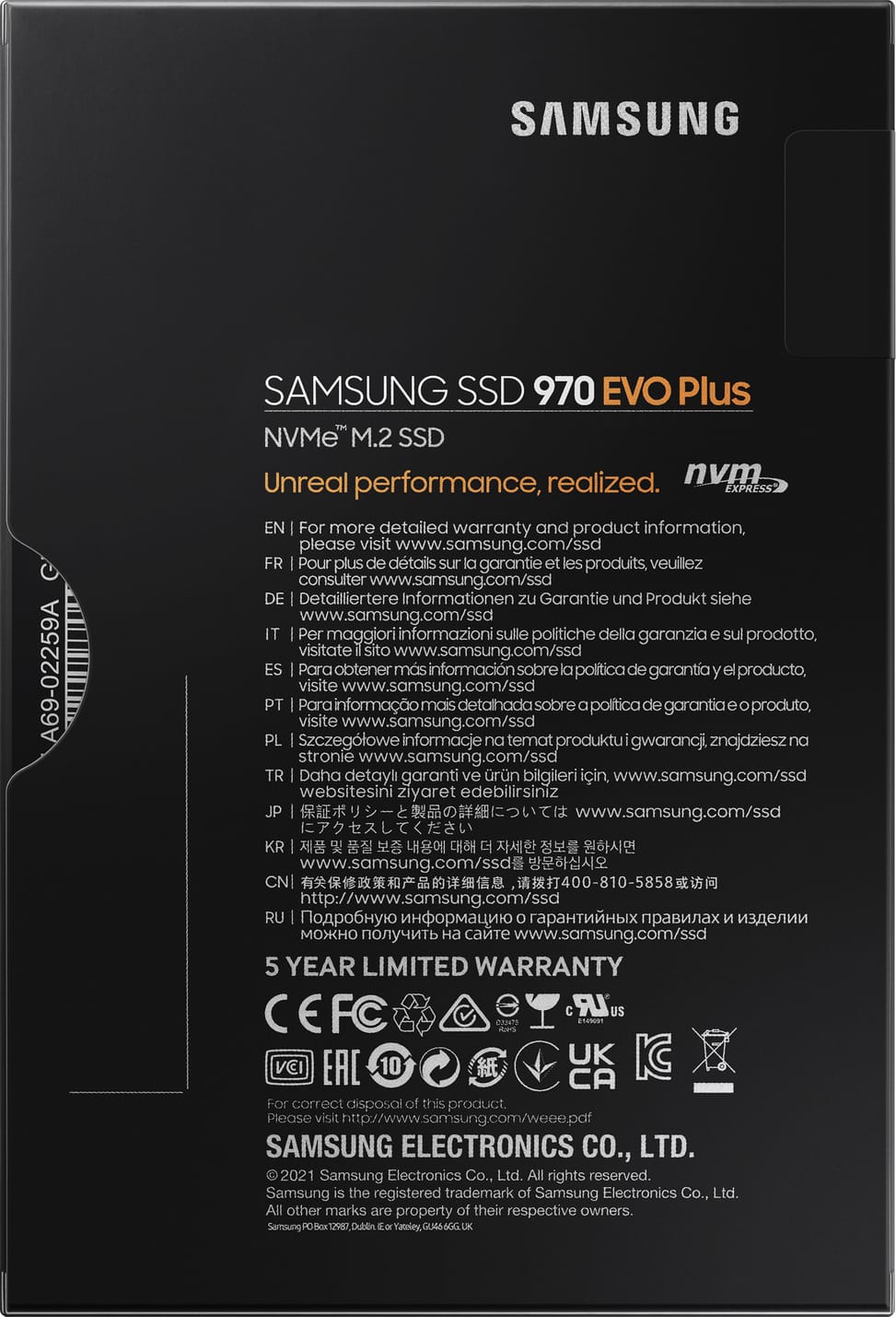 Disque Dur interne SSD Samsung 970 EVO Plus NVMe™ M.2 SSD - 1 TB