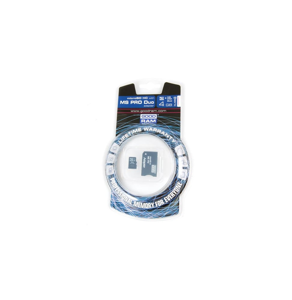Carte microSD HD 4 GB Class 4 + MemoryStick PRO DUO ADAPTER