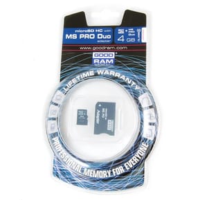 Carte microSD HD 4 GB Class 4 + MemoryStick PRO DUO ADAPTER