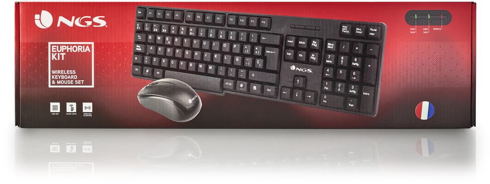 Pack Clavier/Souris sans fil NGS Euphoria (EUPHORIAKITFRENCH)