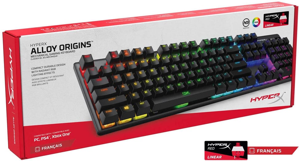 Clavier de jeu mécanique HyperX Alloy Origins HX-KB6RDX-FR (4P4F6AQ)