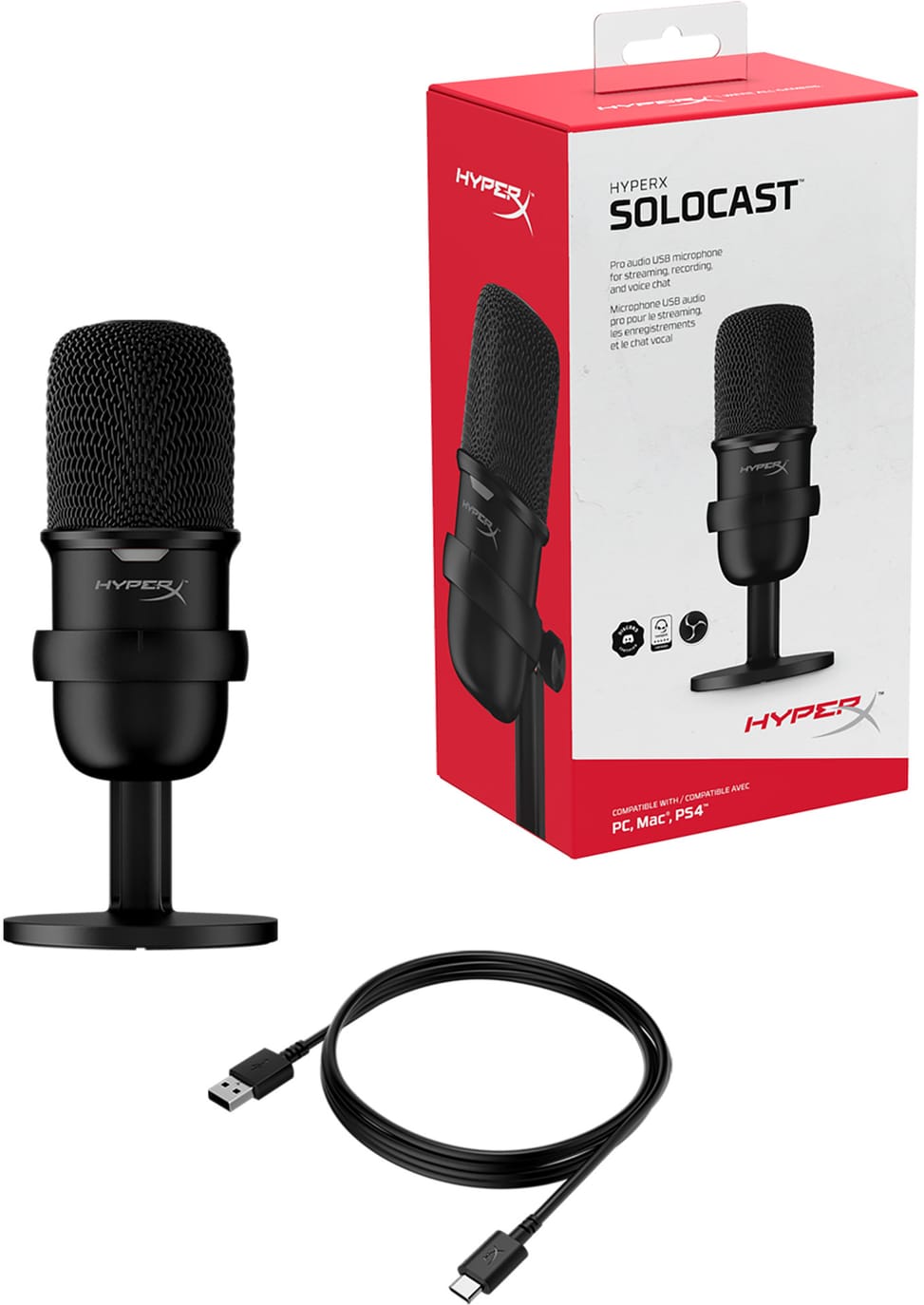 HyperX SoloCast HMIS1X-XX-BK/G USB Microphone (4P5P8AA) — image 8