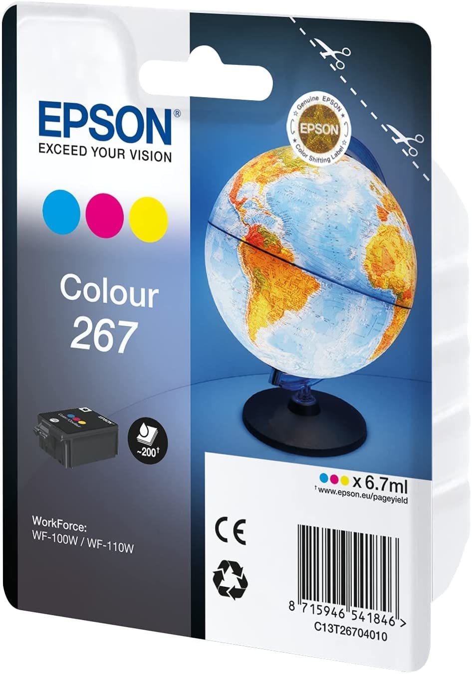 Epson Monobloc Globe 267 - encre DURABrite Ultra 3 couleurs (C13T26704010)