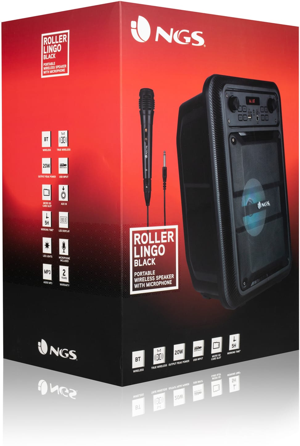 Haut-parleurs NGS Roller Lingo Noir 20W (ROLLERLINGOBLACK)