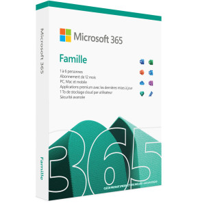 Microsoft 365 Famille Français - 1 an / 6 PC (6GQ-01574)