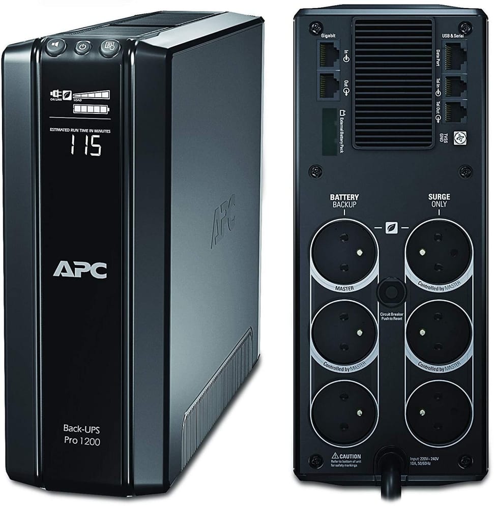 جهاز UPS تفاعلي خطي (Line-interactive) APC Pro Back-UPS BR1200G-FR - 720 W / 1200 VA - 6 مقابس FR — صورة 1