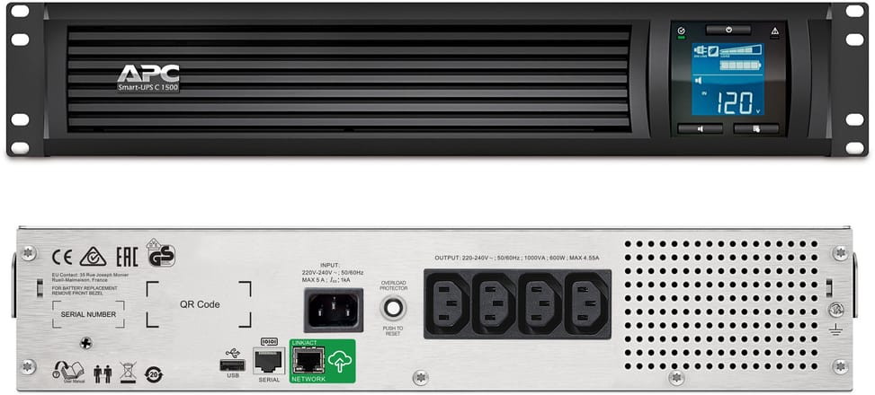 جهاز UPS تفاعلي خطي (Line-interactive) APC Smart-UPS SMC SMC1500I-2UC - 900 W / 1500 VA - 4 مقابس C13 — صورة 1