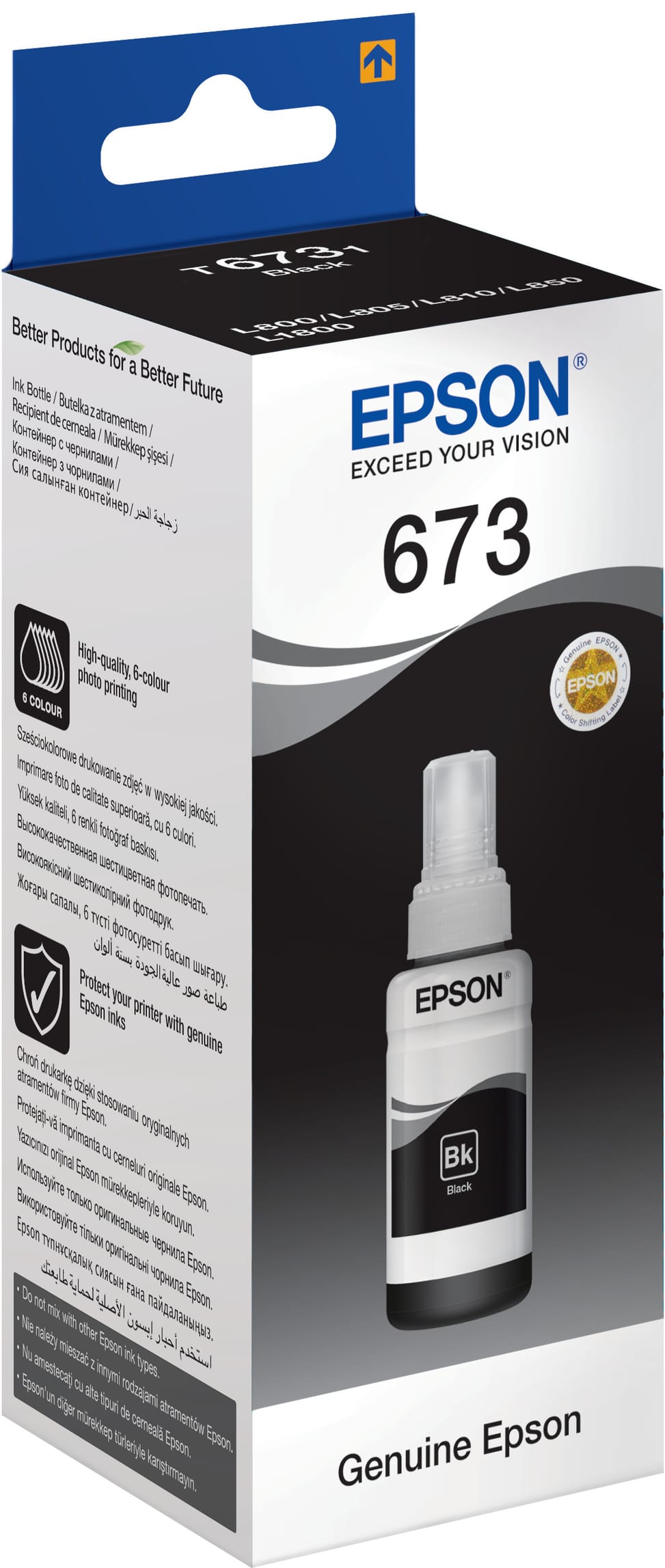 Epson T6731 Noir - Bouteille d'encre Epson d'origine (C13T67314A)