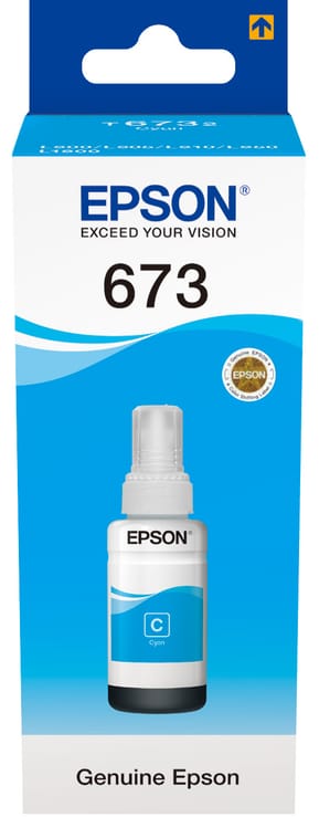 Epson 673 C (T6732) Cyan - Bouteille d'encre Epson d'origine (C13T67324A)