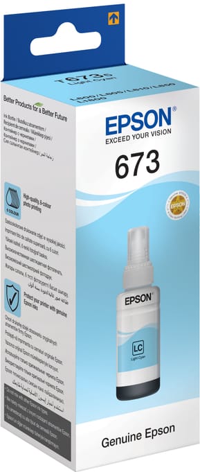Epson 673 LC (T6735) Cyan Clair - Bouteille d'encre Epson d'origine (C13T67354A) — image 2