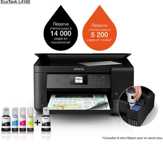 Epson EcoTank L4160 Imprimante multifonction à réservoirs rechargeables (C11CG23402)