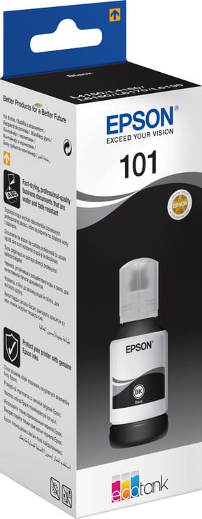 Epson 101 Noir - Bouteille d'encre Epson EcoTank d'origine (C13T03V14A)