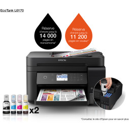 Epson EcoTank L6170 Imprimante multifonction à réservoirs rechargeables (C11CG20403)