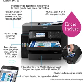 Epson EcoTank L15160 Imprimante A3+ multifonction à réservoirs rechargeables (C11CH71403) — image 3