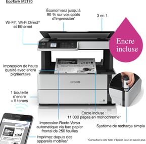 Epson EcoTank M2170 Imprimante multifonction à réservoirs rechargeables (C11CH43403) — image 3