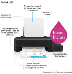 Epson EcoTank L120 Imprimante à réservoirs rechargeables (C11CD76411)
