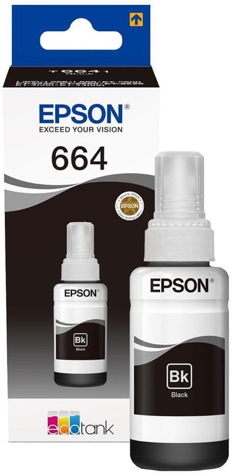 زجاجة حبر Epson أصلية Epson 664 BK (T6641) أسود (C13T66414A) — صورة 1