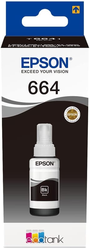 Epson 664 BK (T6641) Noir - Bouteille d'encre Epson d'origine (C13T66414A) — image 4