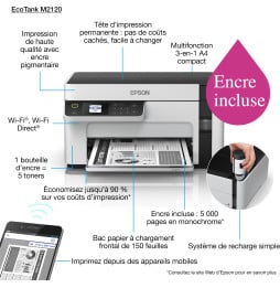 Epson EcoTank M2120 Imprimante multifonction à réservoirs rechargeables (C11CJ18403)