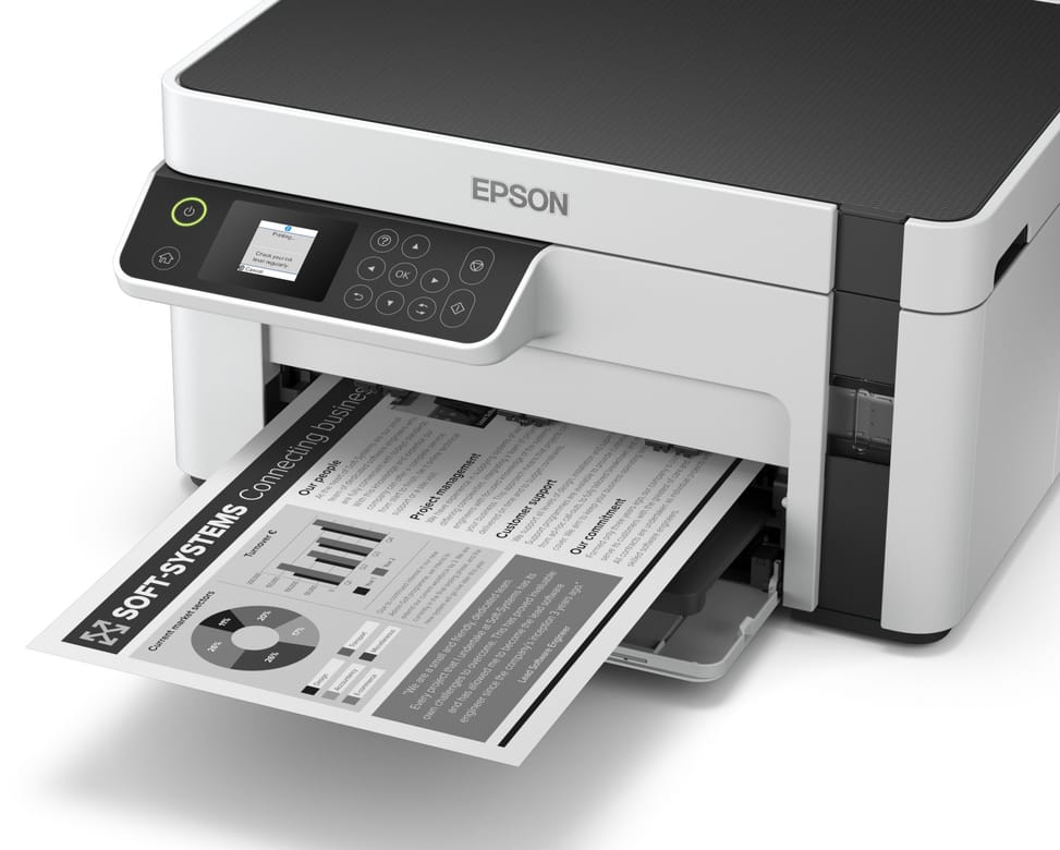 طابعة متعددة الوظائف أحادية اللون بخزانات حبر قابلة للتعبئة Epson EcoTank M2120 (C11CJ18403) — صورة 12