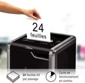 Destructeur Fellowes Powershred® 225Ci — Sécurité P-4 · 60 L · 24 feuilles/passage — image 3