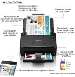 Scanner Epson WorkForce ES-500WII (B11B263401BA)