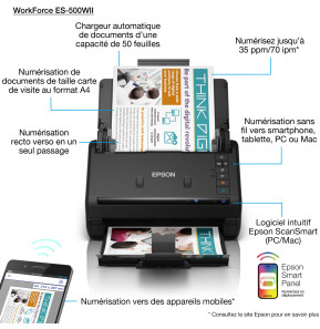 Scanner Epson WorkForce ES-500WII (B11B263401BA)