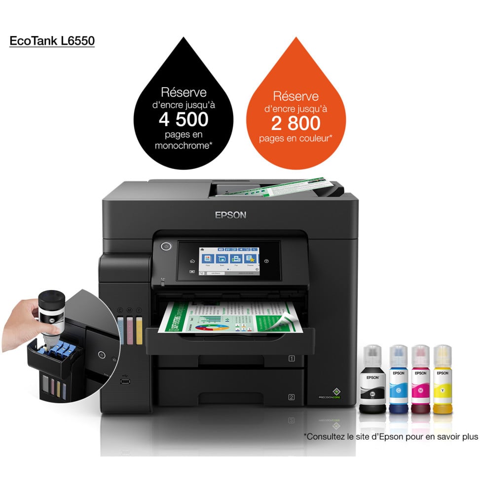 Epson EcoTank L6550 Imprimante multifonction à réservoirs rechargeables (C11CJ30403)