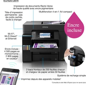 Epson EcoTank L6570 Imprimante multifonction à réservoirs rechargeables (C11CJ29403) — image 2