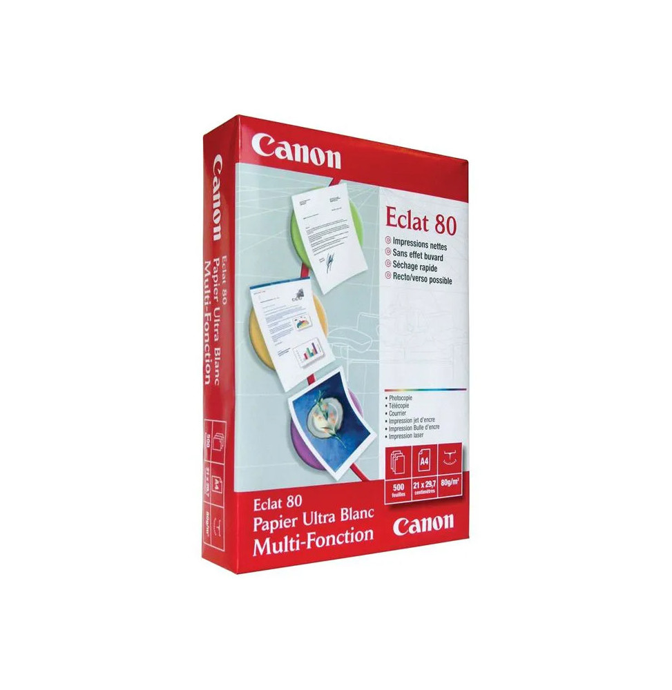 Ramette papier Canon Eclat - 500 feuilles A4 de 80g/m² (0255V273) Ramette papier Canon Eclat - 500 feuilles A4 de 80g/m² (0255V273)
