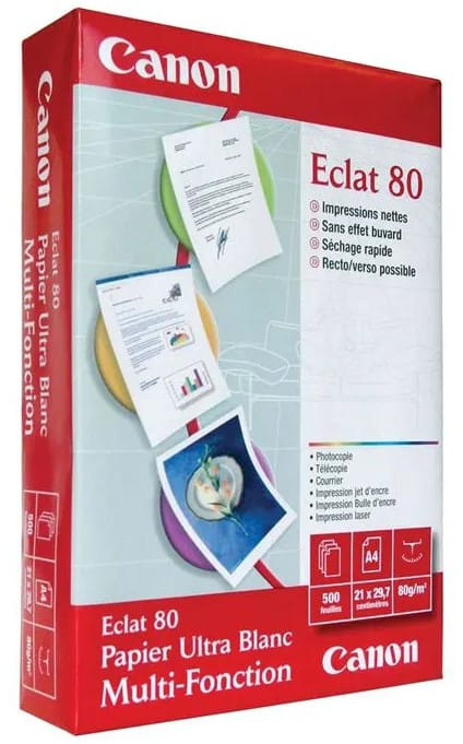 Ramette papier Canon Eclat 80 - 500 feuilles A4 de 80g/m² (0255V273)