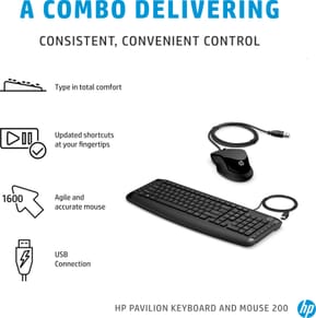 Clavier et souris filaires HP 200 AZERTY (9DF28AA) — image 3